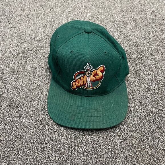 Vintage American Needle Seattle SuperSonics Hat Snapback NBA Green Cap - Picture 1 of 5